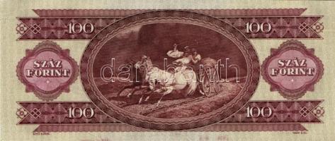 1984. 100Ft (3x) egymás utáni sorszámmal és nyomdai papírránccal T:I