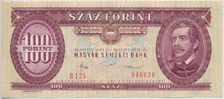 1984. 100Ft (3x) egymás utáni sorszámmal és nyomdai papírránccal T:I