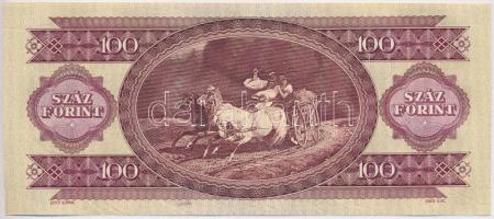 1984. 100Ft (3x) egymás utáni sorszámmal és nyomdai papírránccal T:I