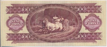 1984. 100Ft (2x) egymás utáni sorszámmal és nyomdai papírránccal és tintafoltokkal! T:I