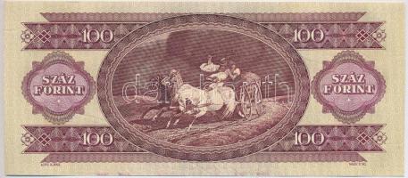 1984. 100Ft (2x) egymás utáni sorszámmal és nyomdai papírránccal és tintafoltokkal! T:I