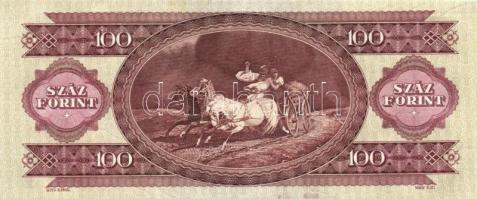 1984. 100Ft (4x) egymás utáni sorszámmal és nyomdai papírránccal és tintafoltokkal! T:I