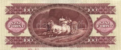 1984. 100Ft (4x) egymás utáni sorszámmal és nyomdai papírránccal és tintafoltokkal! T:I