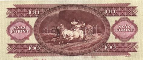 1984. 100Ft (4x) egymás utáni sorszámmal és nyomdai papírránccal és tintafoltokkal! T:I