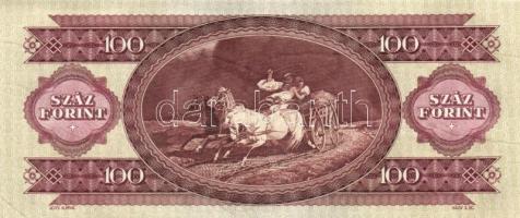1984. 100Ft (4x) egymás utáni sorszámmal és nyomdai papírránccal és tintafoltokkal! T:I