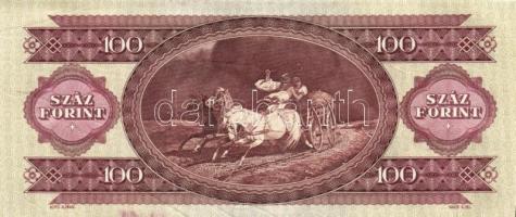 1984. 100Ft (4x) egymás utáni sorszámmal és nyomdai papírránccal és tintafoltokkal! T:I