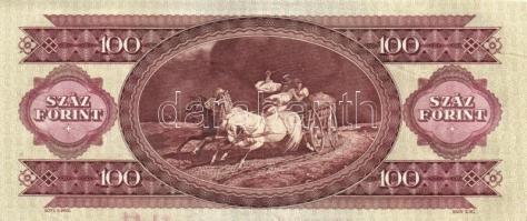 1984. 100Ft (4x) egymás utáni sorszámmal és nyomdai papírránccal és tintafoltokkal! T:I