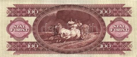 1984. 100Ft (4x) egymás utáni sorszámmal és nyomdai papírránccal és tintafoltokkal! T:I
