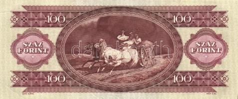 1984. 100Ft (4x) egymás utáni sorszámmal és nyomdai papírránccal és tintapettyekkel! T:I