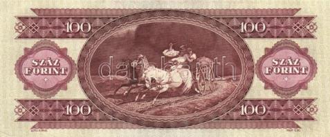 1984. 100Ft (4x) egymás utáni sorszámmal és nyomdai papírránccal és tintapettyekkel! T:I