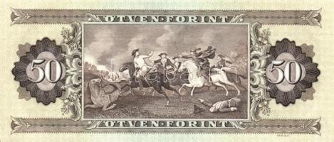 1989. 50Ft (3x) egymás utáni sorszámmal és nyomdai papírránccal T:I