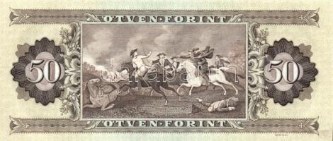 1989. 50Ft (3x) egymás utáni sorszámmal és nyomdai papírránccal T:I