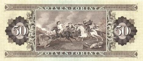 1989. 50Ft (4x) egymás utáni sorszámmal és nyomdai papírránccal T:I