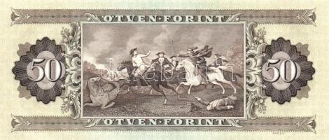 1989. 50Ft (5x) egymás utáni sorszámmal és nyomdai papírránccal T:I