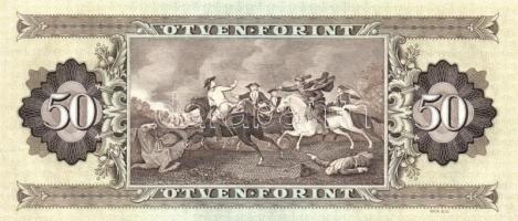 1989. 50Ft (2x) egymás utáni sorszámmal és nyomdai papírránccal T:I