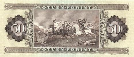 1989. 50Ft (4x) egymás utáni sorszámmal és nyomdai papírránccal T:I