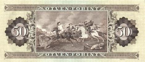 1989. 50Ft (5x) egymás utáni sorszámmal és nyomdai papírránccal T:I