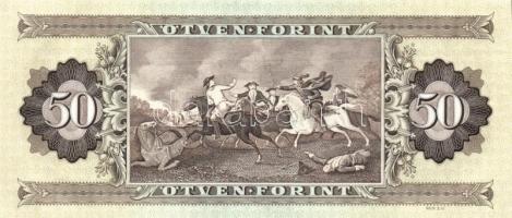 1989. 50Ft (5x) egymás utáni sorszámmal és nyomdai papírránccal T:I