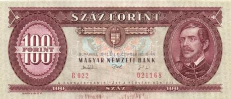 1993. 100Ft (5x) egymás utáni sorszámmal és nyomdai festékfoltokkal T:I