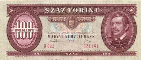 1993. 100Ft (3x) egymás utáni sorszámmal és nyomdai festékfoltokkal T:I