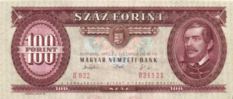 1993. 100Ft (5x) egymás utáni sorszámmal és nyomdai festékfoltokkal T:I