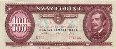 1993. 100Ft (8x) egymás utáni sorszámmal és nyomdai festékfoltokkal T:I