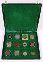 Vegyes fém- és ezüstpénz, emlékérem tétel éremtartó dobozban, összesen 100db. Közte ausztrál 50c Ag,...