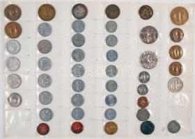Vegyes fém- és ezüstpénz, emlékérem tétel éremtartó dobozban, összesen 100db. Közte ausztrál 50c Ag,...