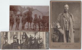 1914 Szász Ágoston őrnagy Szerbiában, beosztott tisztjei, összesen 3 db fotó /  1914 Major Agoston Szasz and his officers 3 photos