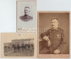 cca 1910 Szász Ágoston főhadnagy aláírt fotója, apjának fotója hajóstiszt korában összesen 3 fotó / 1914 Major Agoston Szasz and his captain father 3 photos