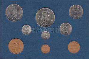 Svédország 1971. 1ö-5K 9xklf db-ból álló forgalmi  szett műanyag tokban T:1
Sweden 1971. 1 Öre - 5 K...