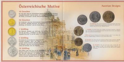 Ausztria 2001. 10gr-20sch 6klf db, osztrák váltópénzek szettben T:BU Austria 2001. 10 Groschen - 20 Scilling 6 different, small coin set of Austria C:BU