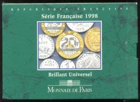 Franciaország 1998. 1c-20Fr hivatalos forgalmi pénzek szettben T:BU
France 1998. 1 cent - 20 Francs...