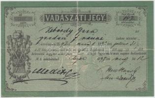1897 Vadászjegy / 1897 Hunter licence