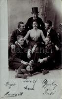 Lady with men, photo (b)