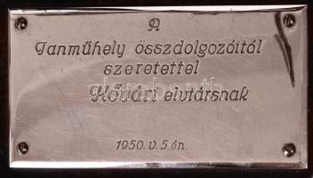 Csepel 125/49 egyedi motorkerékpár makett, "A Tanműhely összdolgozóitól szeretettel Kővári elvt...