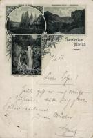 1898 Marilla sanatorium, mountain, waterfall, Art Nouveau (small tear)