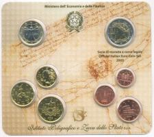 Olaszország 2003. 1c-2&#8364; 8klf db hivatalos forgalmi sor szettben T:1 Italy 2003.1 cent - 2 Euro 8different, official coin set C:Unc