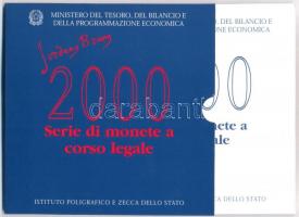 Olaszország 2000. 1L-1000L 12db hivatalos forgalmi sor szettben, közte 2db Ag! T:1
Italy 2000. 1 Lir...