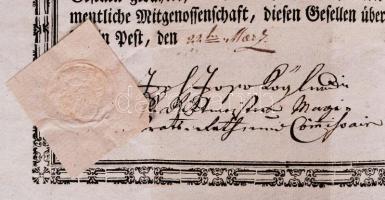 1803 Német nyelvű órásmesteri oklevél a pesti órakészítők vezetőitől ("Vorsteher und sammentlic...