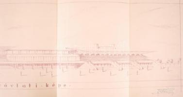 1931 Az 1933-ban megnyitott kerepesi úti ügető (BÜE) a tribünöket pálya felőli perspektívából mutató...