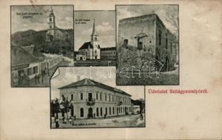 Szilágysomlyó church, rectory, school, hotel and town hall, shop of Károly Veres (fl)