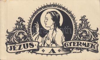 Jézus, a gyermek; régi képeslapfüzet 10 lappal, pinx. Márton L. / Jesus, the child; postcard booklet with 10 cards, pinx. Márton L.