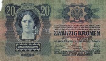 1912. 100K + 1913. 20K + 1917. 2K mindegyik "Abaúj Torna Vármegye Kassa 1913" felülbélyegz...