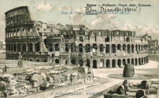 Roma Colosseum litho, Serravallo's advertisement on the back side