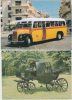30 db modern, közlekedés motívumú képeslap, főként hintó, hajó, autóbusz és autó témában / 30 modern, transport motive cards, mostly chariot, ship, bus and car