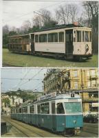 12 db modern, főként használatlan, villamos motívumú képeslap / 12 modern motive cards about trams, mostly unused
