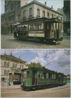 12 db modern, főként használatlan, villamos motívumú képeslap / 12 modern motive cards about trams, ...