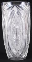 Ólomkristály váza, csiszolt, hibátlan, m:31 cm, d:15 cm / Lead crystal vase, perfect condition