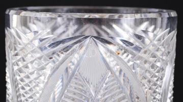 Ólomkristály váza, csiszolt, hibátlan, m:31 cm, d:15 cm / Lead crystal vase, perfect condition